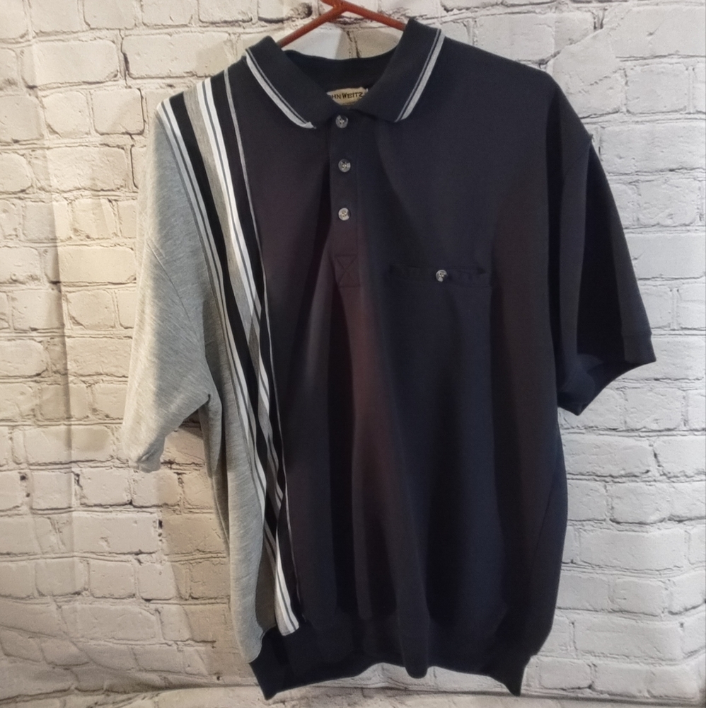 Navy and Gray Polo Shirt